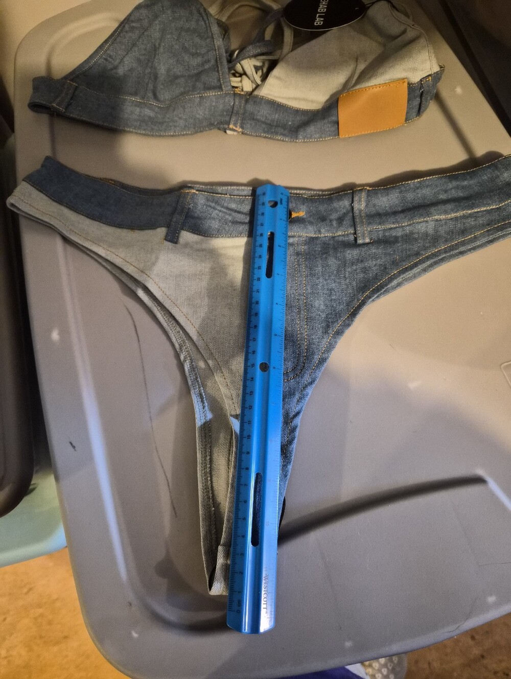 REHAB LAB Pool Side Denim Bikini Set - Picture 14 of 15
